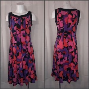 Dress Barn pink and purple floral dress size 10